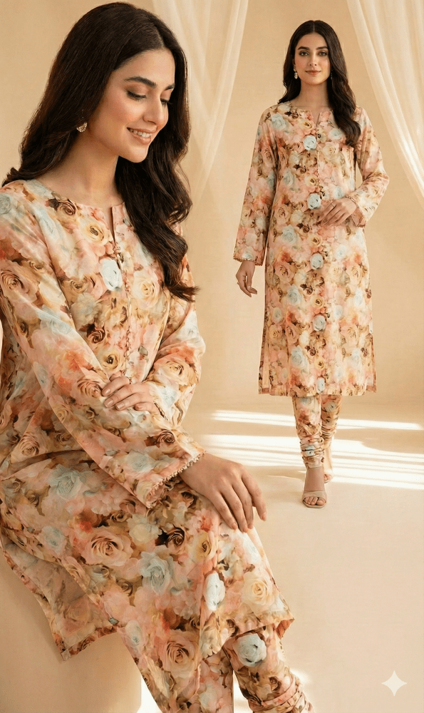 2 Piece Imported China Linen (Unstitched) - Wareeb.Shop