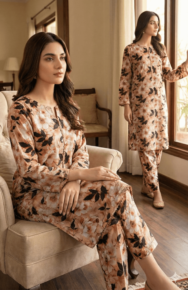 2 Piece Imported China Linen (Unstitched) - Wareeb.Shop