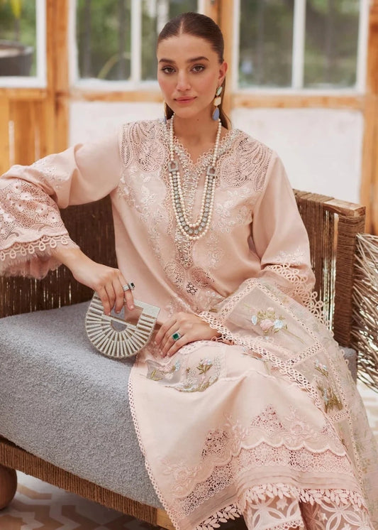 3 - Piece Luxury Lawn Dress Design With Chikkankaari And Embroidery & Printed Dupatta - Wareeb.Shop