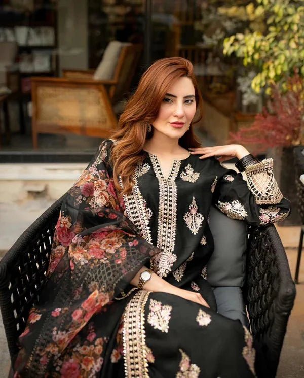 Asling Embroidered Dhanak Three Piece AS - 177 - Wareeb.Shop