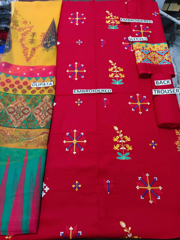 Batik Dhanak Three Piece Summer Collection BT - 01 - Wareeb.Shop