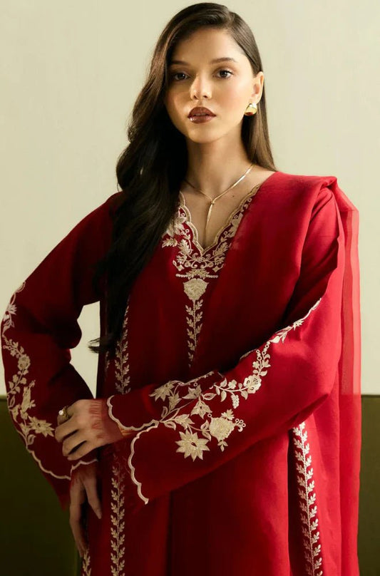 Coco Embroidered Dhanak Three Piece D - 211 - Wareeb.Shop