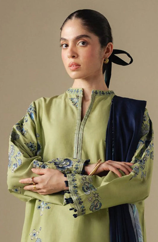 Coco Embroidered Dhanak Three Piece D - 228 - Wareeb.Shop