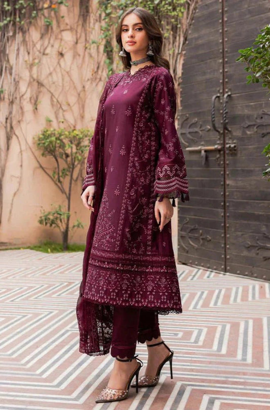 Farasha - 3PC Lawn Embroidered Suit - Wareeb.Shop