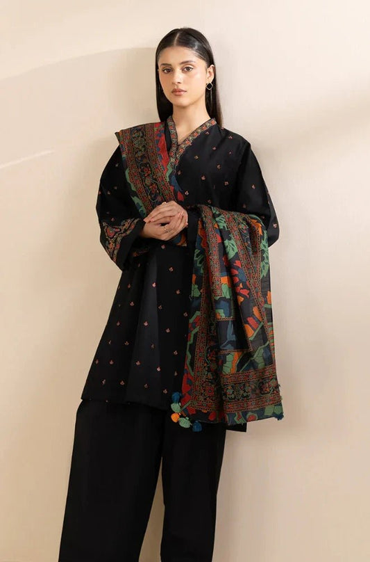 Sapphire Embroidered lawn Three Piece SP - 716 Black - Wareeb.Shop