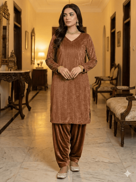 2 PC - Imported Micro Velvet (Unstitched) - Wareeb.Shop
