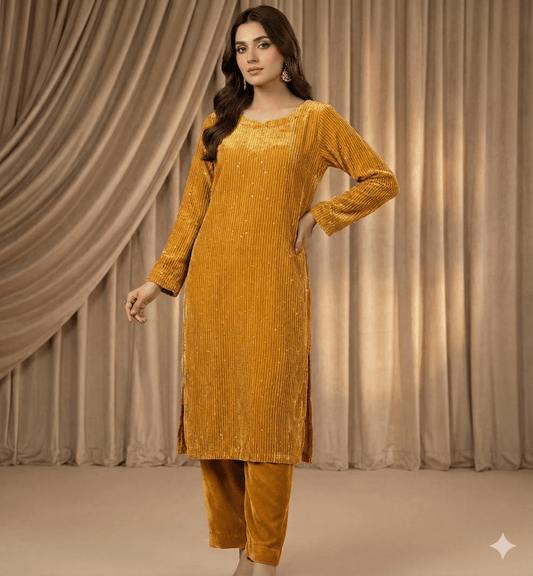 2 PC - Imported Micro Velvet (Unstitched) - Wareeb.Shop