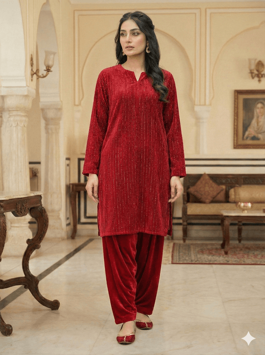 2 PC - Imported Micro Velvet (Unstitched) - Wareeb.Shop