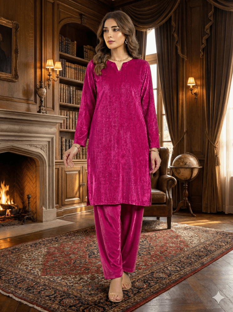 2 PC - Imported Micro Velvet (Unstitched) - Wareeb.Shop