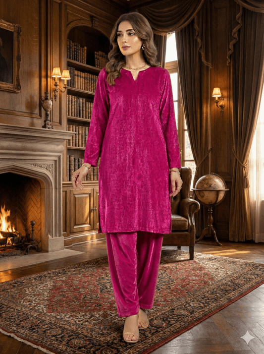 2 PC - Imported Micro Velvet (Unstitched) - Wareeb.Shop