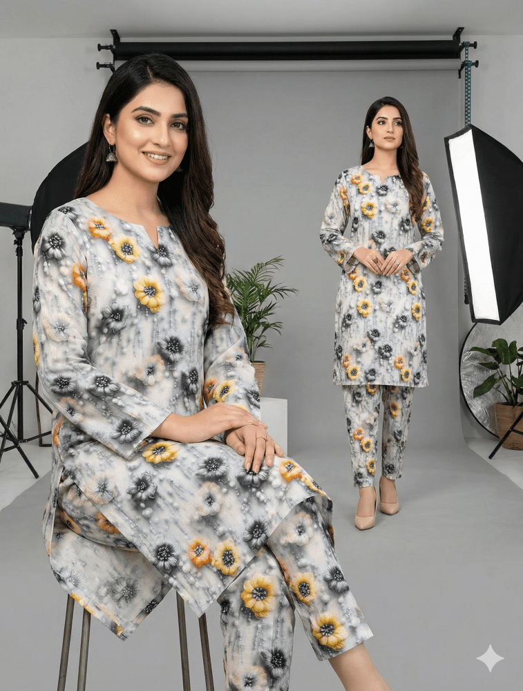 2 Piece Imported China Linen (Unstitched) - Wareeb.Shop