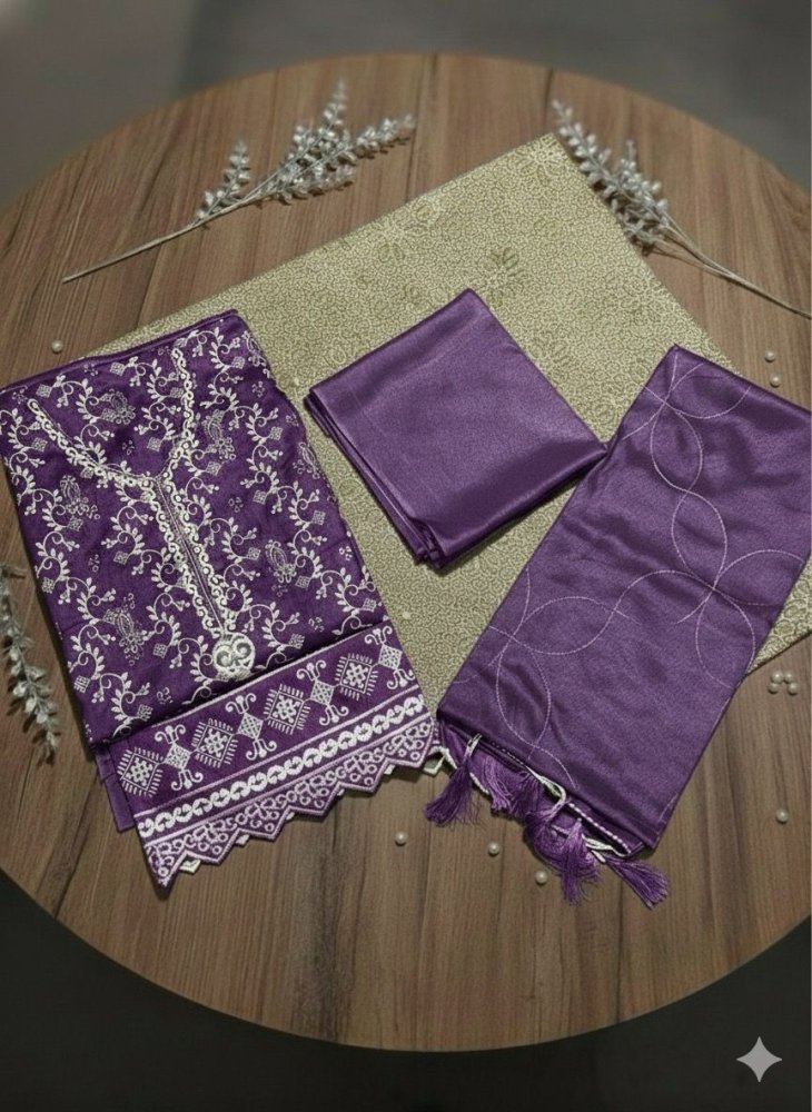 3 PC - Dhanak Embroidered - Unstitched - Wareeb.Shop