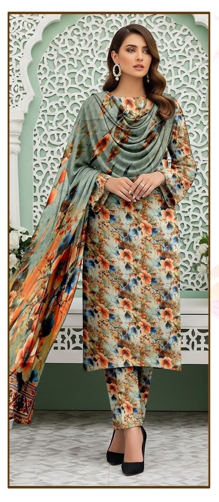 3 PC - Imported Silk (Unstitched) - Wareeb.Shop