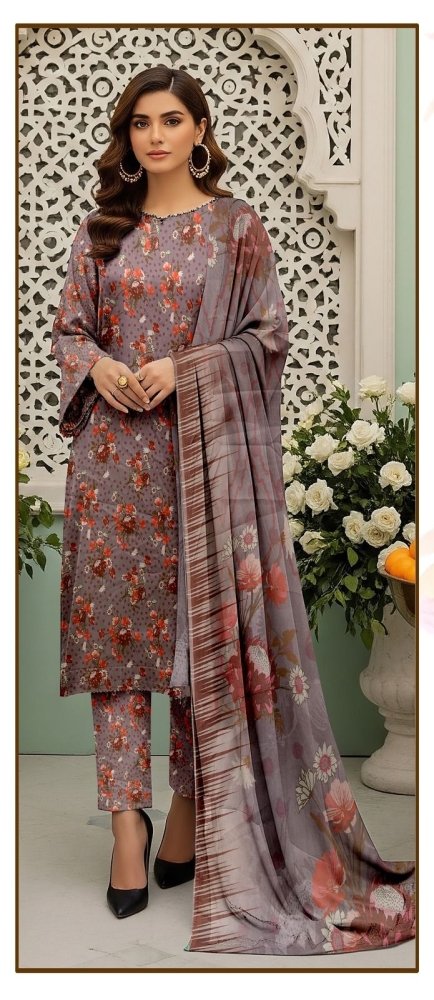 3 PC - Imported Silk (Unstitched) - Wareeb.Shop