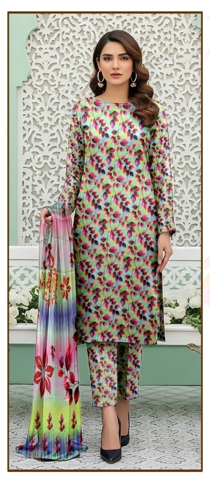 3 PC - Imported Silk (Unstitched) - Wareeb.Shop