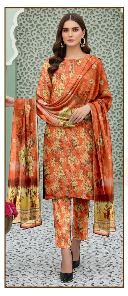 3 PC - Imported Silk (Unstitched) - Wareeb.Shop