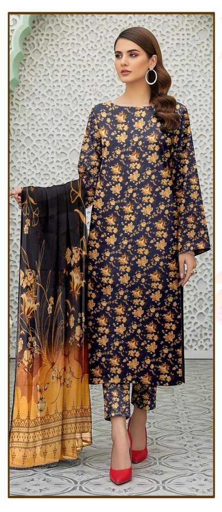 3 PC - Imported Silk (Unstitched) - Wareeb.Shop