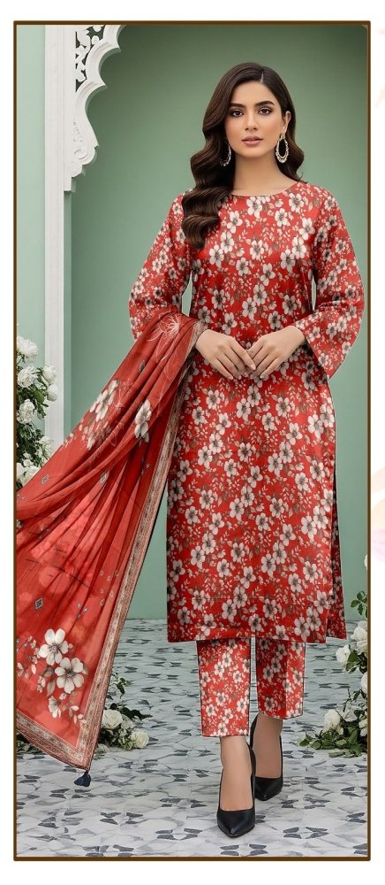 3 PC - Imported Silk (Unstitched) - Wareeb.Shop
