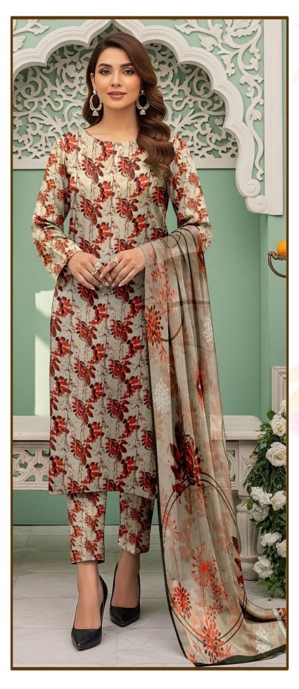 3 PC - Imported Silk (Unstitched) - Wareeb.Shop