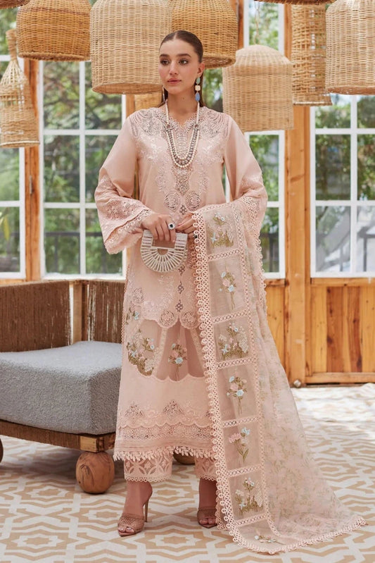 3 - Piece Luxury Lawn Dress Design With Chikkankaari And Embroidery & Printed Dupatta - Wareeb.Shop