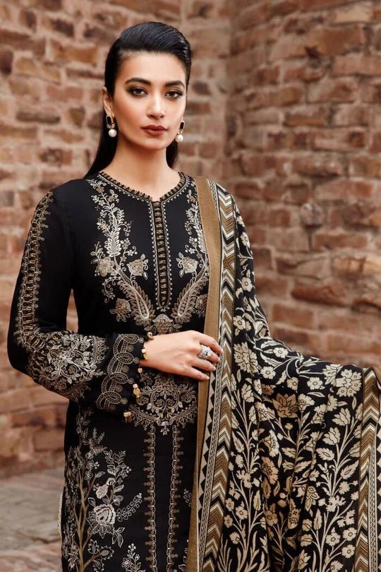 3 Piece Unstitched Heavy Embroidered Lawn Suit With Digital Printed Lawn Dupatta - Wareeb.Shop