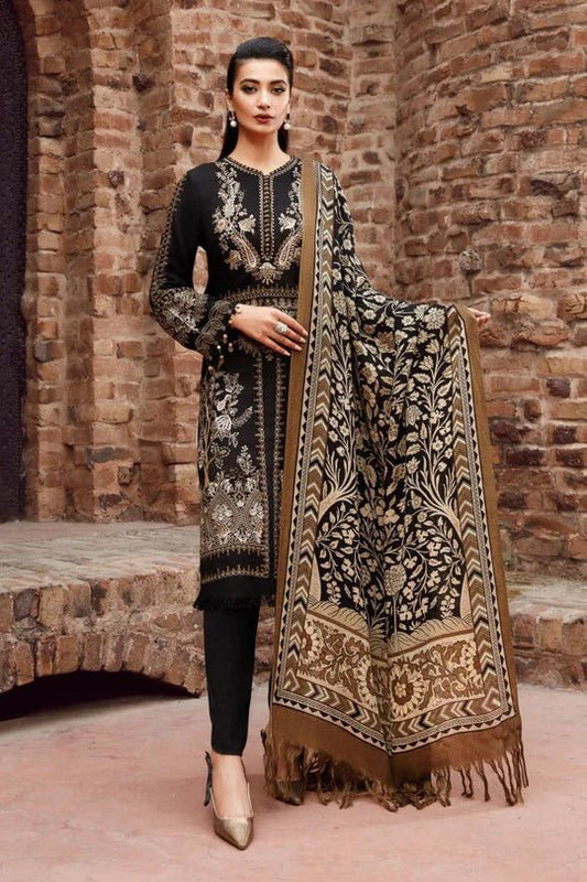3 Piece Unstitched Heavy Embroidered Lawn Suit With Digital Printed Lawn Dupatta - Wareeb.Shop