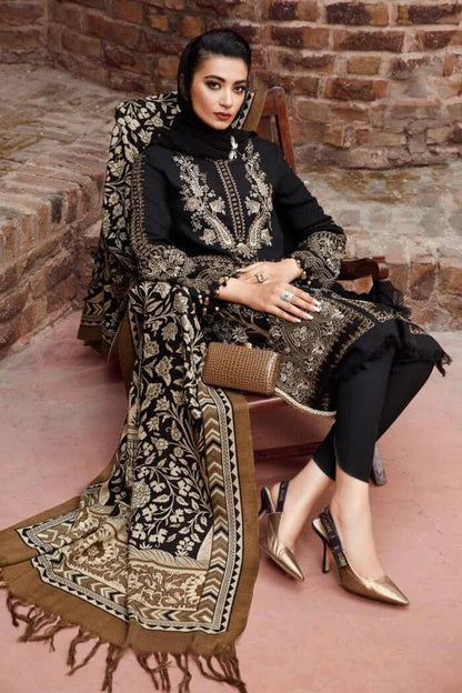 3 Piece Unstitched Heavy Embroidered Lawn Suit With Digital Printed Lawn Dupatta - Wareeb.Shop