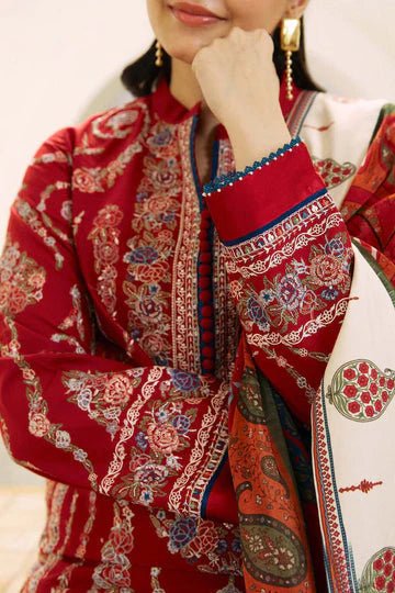 3 Piece Unstitched Heavy Embroidered Pure Lawn Suit with Fine Printed Lawn Dupatta - Wareeb.Shop