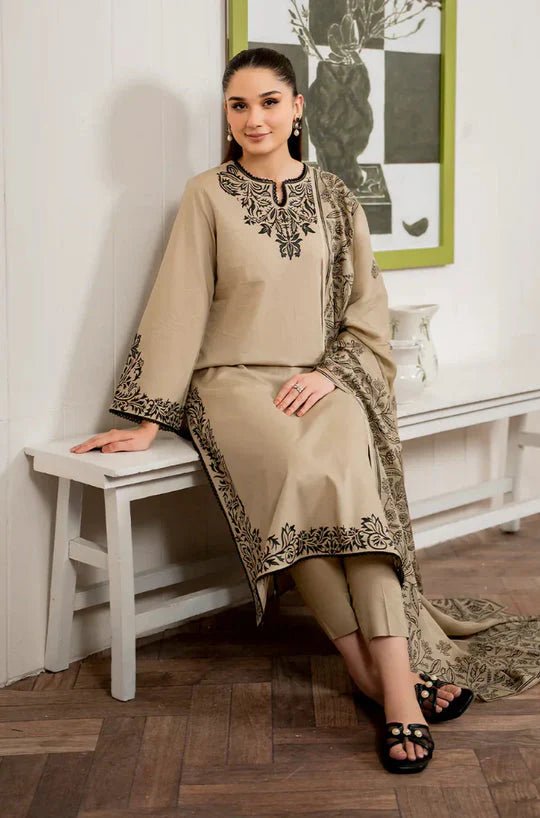 Asling 3PCs Lawn Embroidered Dress With Printed Dupatta - Wareeb.Shop