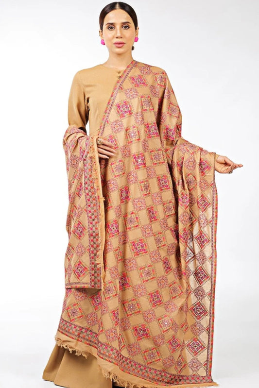 Bareeze Skin Embroidered Dhanak Three Piece Winter Collection FCC - 198 - Wareeb.Shop