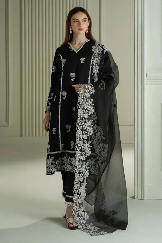 Cross Stitch - 3Pc Lawn Embroidered Shirt With Khaadi Net Embroidered Dupatta & Trouser - Wareeb.Shop
