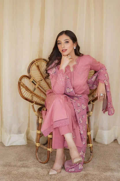 Dhanak Embroidered three piece Fcc - 437 - Wareeb.Shop