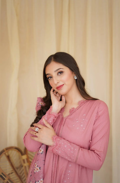 Dhanak Embroidered three piece Fcc - 437 - Wareeb.Shop