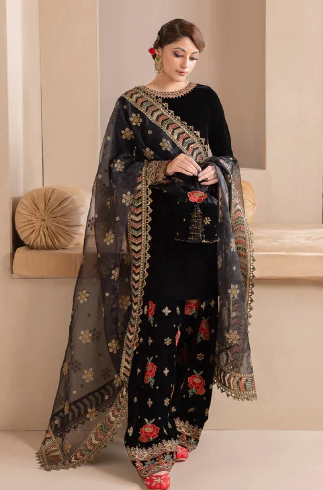 Embroidered Velvet Three piece With Velvet Shawl Winter Collection FCC ZC - 125 - Wareeb.Shop