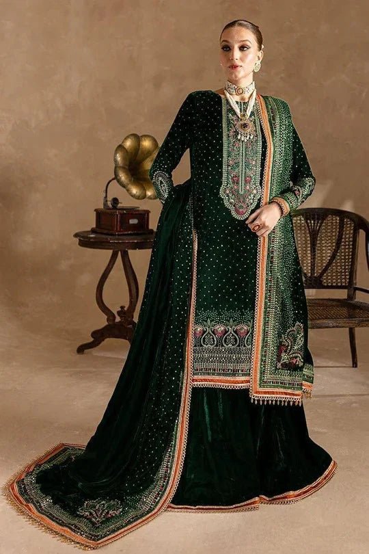 Embroidered Velvet Three piece With Velvet Shawl Winter Collection FCC ZC - 150 - Wareeb.Shop