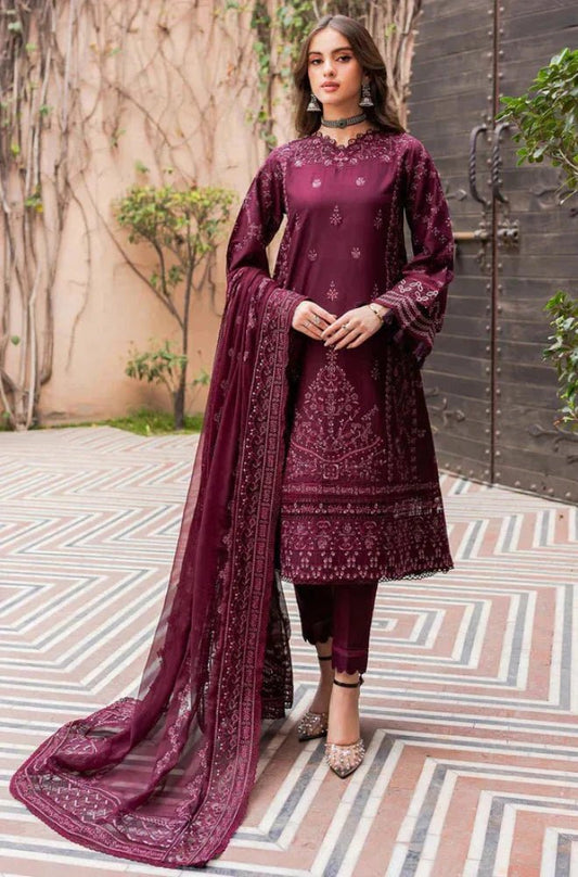 Farasha - 3PC Lawn Embroidered Suit - Wareeb.Shop
