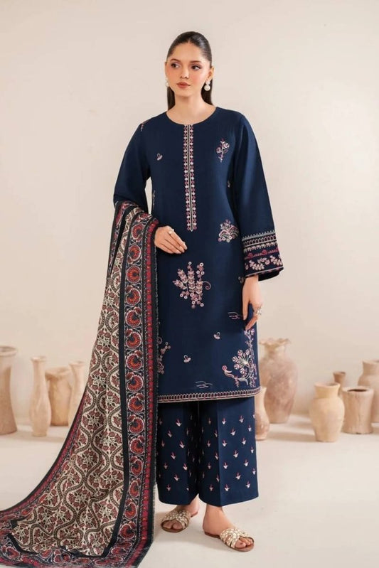 Garnet Embroidered Dhanak Three Piece ameema - Wareeb.Shop