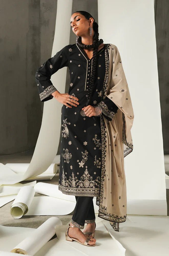 Image Embroidered Dhanak Three Piece IM - 740 - Wareeb.Shop