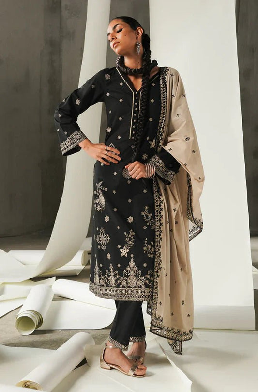 Image Embroidered Dhanak Three Piece IM - 740 - Wareeb.Shop