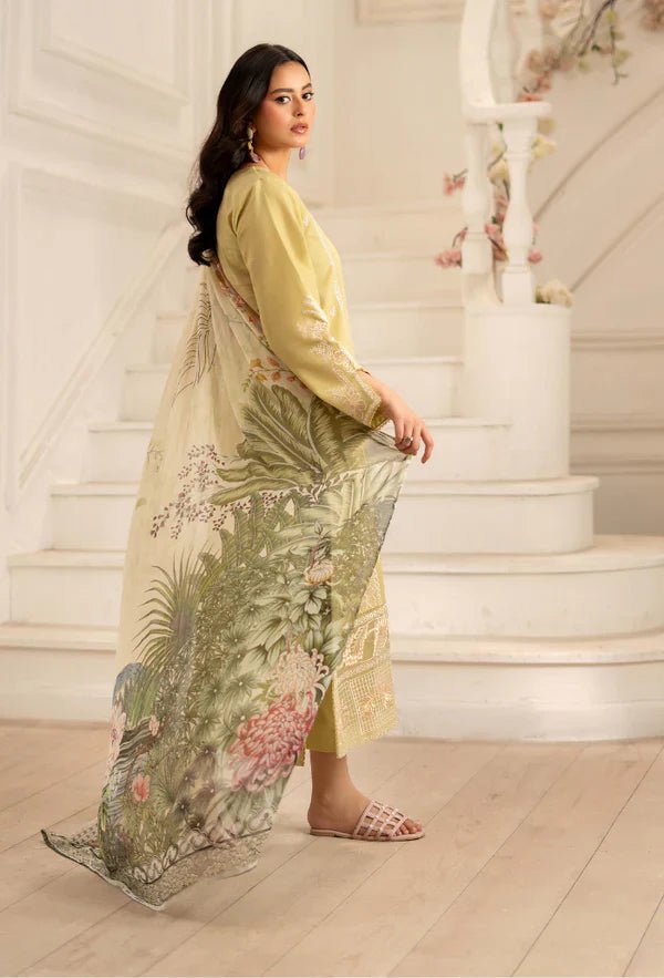 Inara Embroidered Dhanak Three Piece D - 07 - Wareeb.Shop