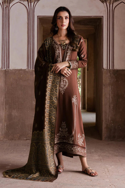 Izel Chikenkari Embroidered Dhanak Three Piece D - 223 - Wareeb.Shop