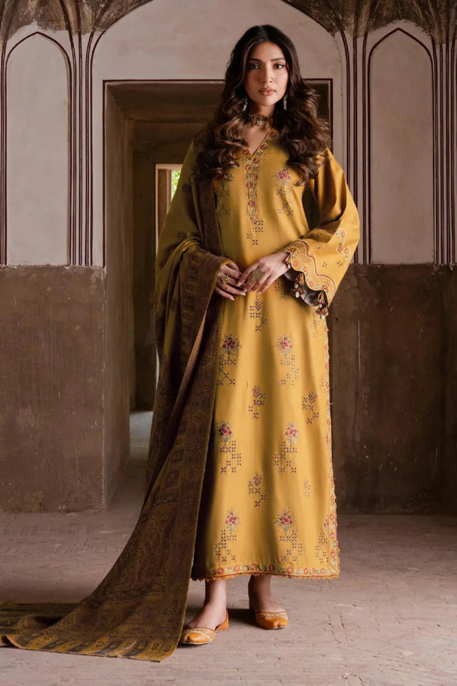 Izel Chikenkari Embroidered Dhanak Three Piece D - 999 - Wareeb.Shop