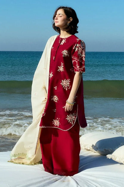Izel Embroidered Dhanak Three Piece D - 165 - Wareeb.Shop