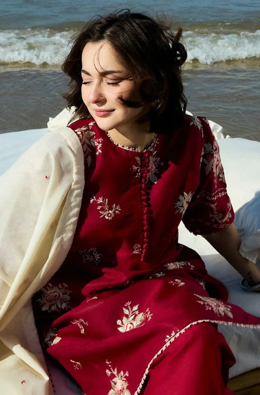 Izel Embroidered Dhanak Three Piece D - 165 - Wareeb.Shop