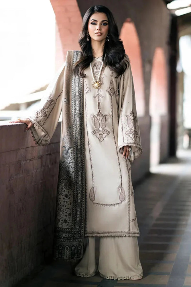 Izel Embroidered Dhanak Three Piece D - 168 - Wareeb.Shop