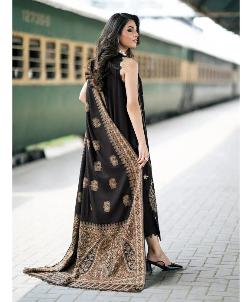 Izel Embroidered Dhanak Three Piece D - 90 - Wareeb.Shop