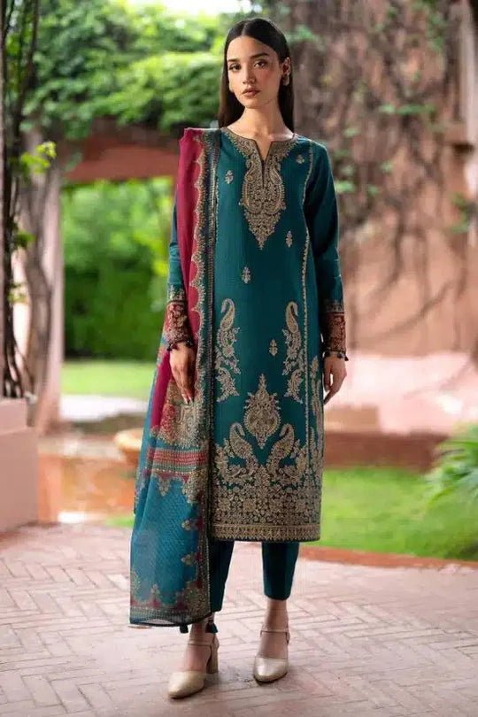 Jazmin 3Pc Lawn Embroidered Shirt With Printed Lawn Dupatta - Wareeb.Shop