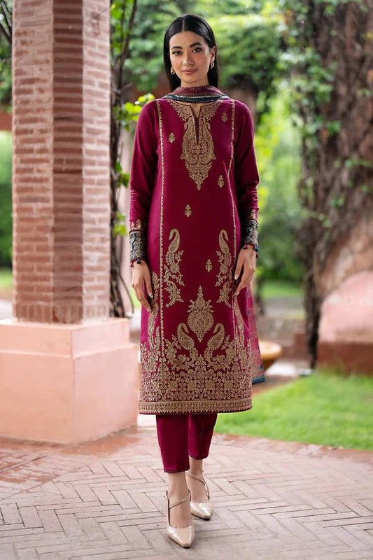 Jazmin 3Pc Lawn Embroidered Shirt With Printed Lawn Dupatta - Wareeb.Shop