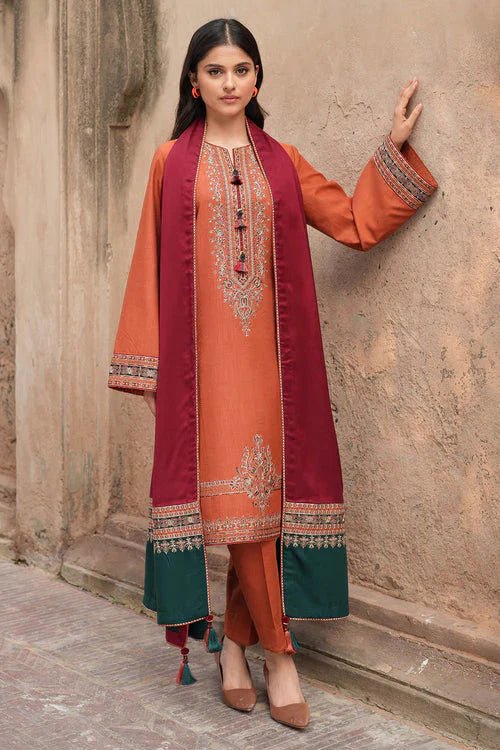 Jazmin 3Pc Lawn Embroidered Shirt With Printed Lawn Dupatta - Wareeb.Shop