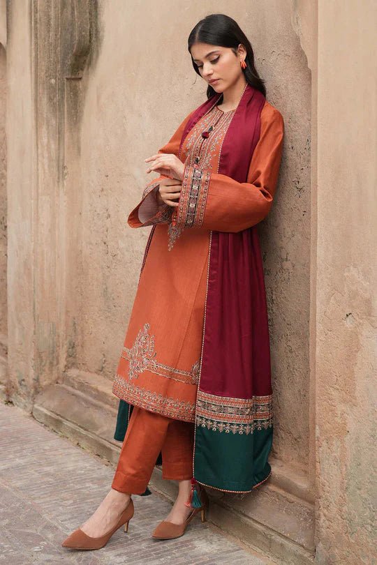 Jazmin 3Pc Lawn Embroidered Shirt With Printed Lawn Dupatta - Wareeb.Shop
